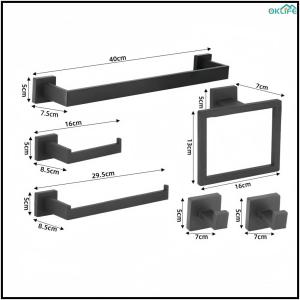 [OKLIFE. SG]Square Design Bathroom Towel Rail Wall Mounted Towel Holder Towel Hanger for Shower Space