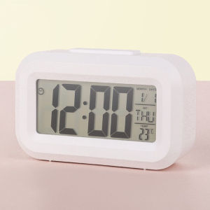 Mini Portable Alarm Clock Large Digital Display Snooze Function with Temperature and Electronic Calendar LuminousLED Childrens Timer