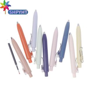 SHPYHT ปากกาขนาดเล็กมีช่องใส่ไขมันหนาขนาดเล็ก0.5มม. เป็นกลางแห้งเร็วแบบยูนิบอลกันน้ำหนึ่งพุชแบบพกพา