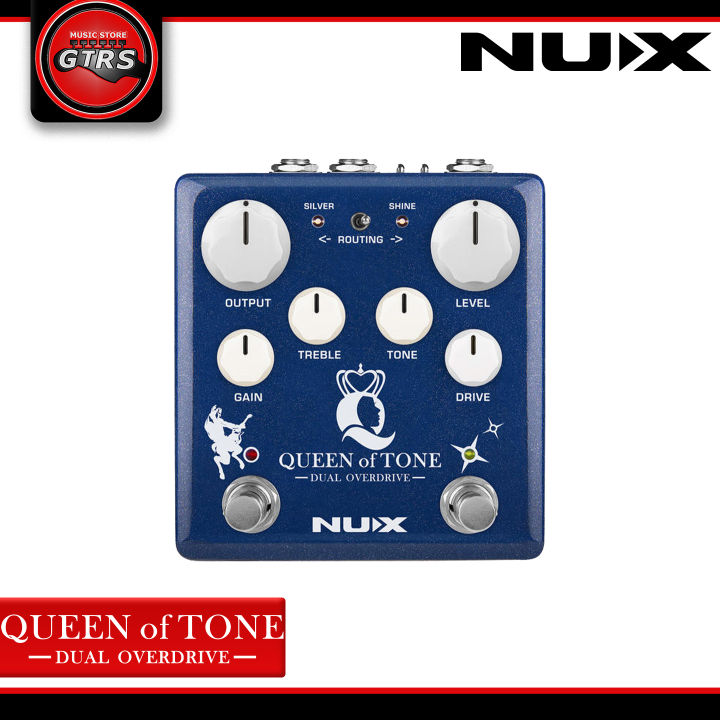 Pedale Doppio Overdrive NUX NDO-6 Queen Of Tone Impilato Con Cavaliere