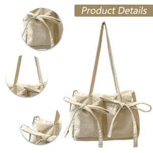 Womens Casual Tote Bag with Bow Accent Durable Material Perfect for Daily Outings and Travel