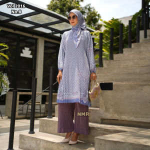 NMR Setelan Celana Kulot Tunik Katun Paris Plisket Vol 2016-8 ( Inc Hijab)