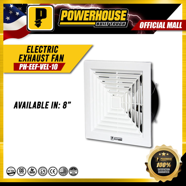 POWERHOUSE Electric Exhaust Fan Ceiling Mounted Veloce Series 8" Inch