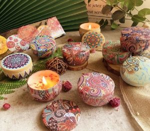Hũ Nến Sáp Thơm Thư Giãn Không Khói Tinh Dầu Thiên Nhiên Hoa Khô Thảo Mộc Nến Thơm Thảo Mộc Vintage