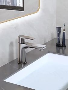 AU All-steel washbasin faucet cold and hot water for home use bathroom sink washstand countertop basin bathroom cabinet washbasin