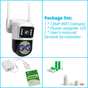 Multifunctional CCTV IP Security Camera WIFI Outdoor 12MP 6K Wireless CCTV Video Surveillance Camera PTZ 10X Zoom Color Night Vision Yoosee app RJ45 ONVIF