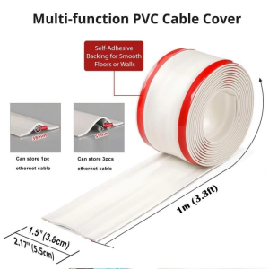 Cable Concealed Conduit Soft Cord Cover PVC Flexible Floor Cable Cover Durable Cable Cord Cover Cable Protector