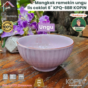 KOPIN mangkok makan 6inch motif labu lis cokelat/wadah saji tahan panas/serving bowl ceramic KPQ6BR