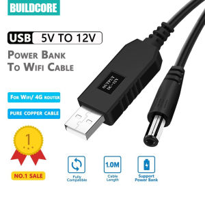 WiFi Connector to Powerbank Cable DC 5V to 12V USB Cable Step-up Boost Converter for Wifi Router