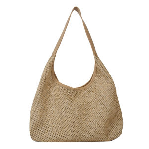 JENL Woven Tote Bag for Women Straw Bags Summer Beach Hand-woven Shoulder Bag Boho Rattan Handbag