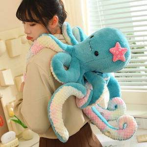 JOJO CASTLE 50/75cm Simulation Octopus Plush Toys Red/Pink/Blue/Brown Fluffly Stuffed Animals Soft Accompany Doll Sleeping Pillow for Girls Birthday Gits Decor 章鱼 娃娃