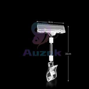 AUK Transparent Plastic Shelf Clamp Merchandise Sign Price Label Tag Advertising Clips