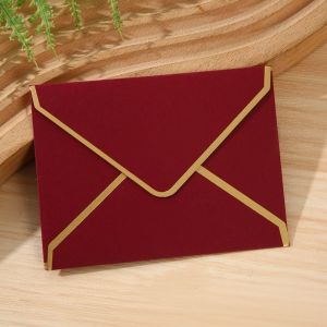 ZOATAAL 10pcs Invitation Card Gold Stamping Envelopes Bronzed Seal Vintage Decoration Envelope Set Wedding Romantic Blessing Thank Envelopes Paper Postcard