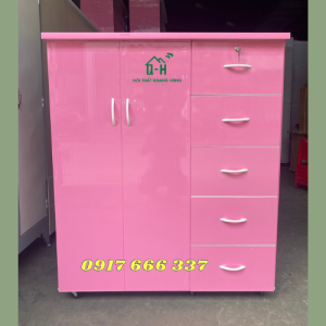 TỦ NHỰA QUẦN ÁO FULL HỒNG 2 CÁNH 5 NGĂN KÉO CHO BÉ CỰC XINH GIÁ RẺ - GIAO HỎA TỐC