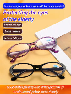 Womens Reading Glasses Small Frame Reading Glasses Anti-blue Light Fashionable Elderly Diamond Reading Glasses