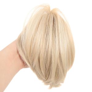FGJHD Synthetic Messy Straight Ponytail Updo Scrunchie False Hair Pieces Hair Accessories High Chignon Claw Clip in Hair Buns for Women