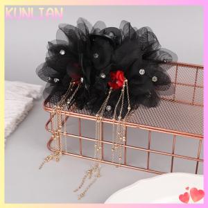 [KUNLIAN] Hợp Thời Trang Ngọt Ngào Lưới Hoa Tua Tóc Claw Tính Khí Thanh Lịch Cá Mập Lớn Tóc Clip Phụ Nữ Mũ Nón Phụ Kiện Tóc