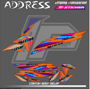 ADDRESS 110(COD) STIKER STRIPING MOTOR SUZUKI ADDRESS 110 STIKER LIST STIKER MOTOR DESAIN RACING HOLOGRAM DAN TRANSPARAN BISA COD IP.KODE 06