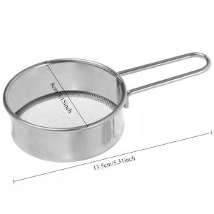 Small Handheld Fine Mesh Flours Sieve Sugar Cocoa Matcha Powder Flour Colander Fine Mesh Strainer Baking Tools