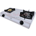 Rinnai เตาแก๊สตั้งโต๊ะ หัวทองเหลือง + หัวเทอร์โบ รุ่น RY-9002SST (สีเงิน). 