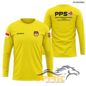 Kaos PPS Baju Kaos Custom Panitia Pemunguatan Suara Lengan Panjang Katun 24s