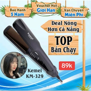 Máy Duỗi tóc Kemei Bản ToMáy ép tóc thẳngMáy Là uốn tóc cong đa năng KM329 có chỉnh nhiệt tạo kiểu Phukienprocare