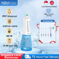 H2ofloss Water Flosser for Teeth Cordless, IPX7 Waterproof Oral Irrigator Dental with 5 Modes  6 Jets , USB Recharged and 300ML Water Dental Flosser for 30 Days Use at Home/ Travel. 