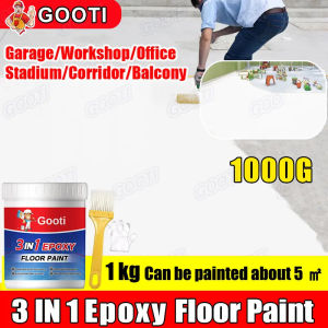 Buy 1 Take 1/1KG 3-in-1 Epoxy Floor Paint Non-Toxic Odorless Waterproof Anti-Slip for Cement Tiles Indoor Outdoor Quick-Drying Emulsion State