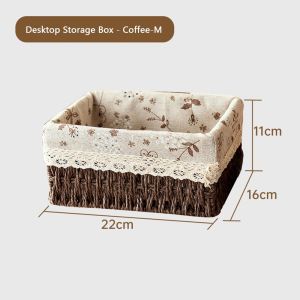 WAYCAI Home Decoration Rattan Storage Baskets Vegetable Fruit Imitation Rattan Desktop Sundries Organizer  Toy Storage Hand-woven Baskets