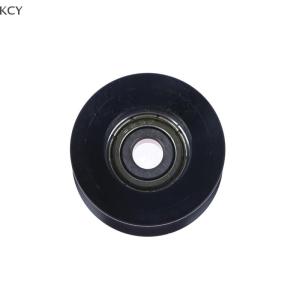 KCY Black 14mm Diameter Track Wheel Rubber Coating 5x26x13 Nylon POM Wrapped Plastic Bearings Pulley U-shaped Groove
