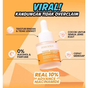 HANASUI Power Bright Expert Serum with 10% Advance Niacinamide 7 Days Max Brighten Skin with 4X Brightening Expert Ampoule - 20ml