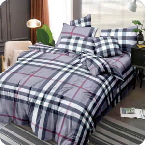 4-in-1 Bedsheet geometric high quality fitted sheet soft garter breathable and durable 2pcs Pillowcase