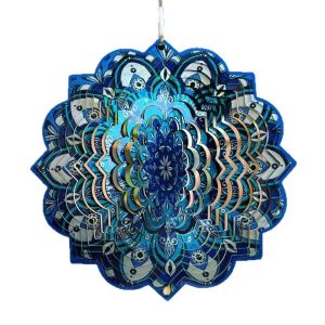 TIEZI MALL 3D Chuông gió Mandala Bướm Hoa dây chuyền xoay Hài hước Màu sắc rực rỡ Cối quay gió Trang trí sân vườn