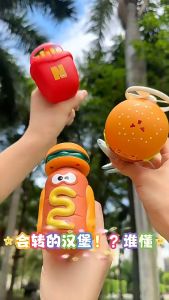 Unique Shape 2 In 1 Gyro Flying Disc Launcher Novel Design Rotating Gyro Colorful Luminous Sport Style Luminous Children Play