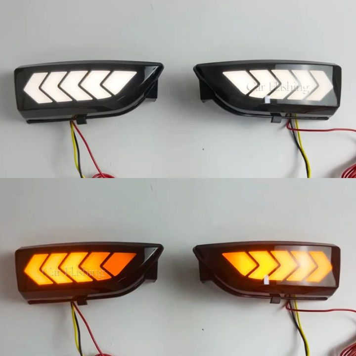 Smoke LED Sequential Side Mirror Turn Signal Lights For Toyota Camry 2018-2024 – Switchback DRL