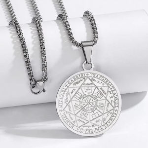 Special Seal of The 7 Archangels Pendant Necklaces for Men Seal of Solomon Protection Talisman Amulet Stainless Steel Jewelry