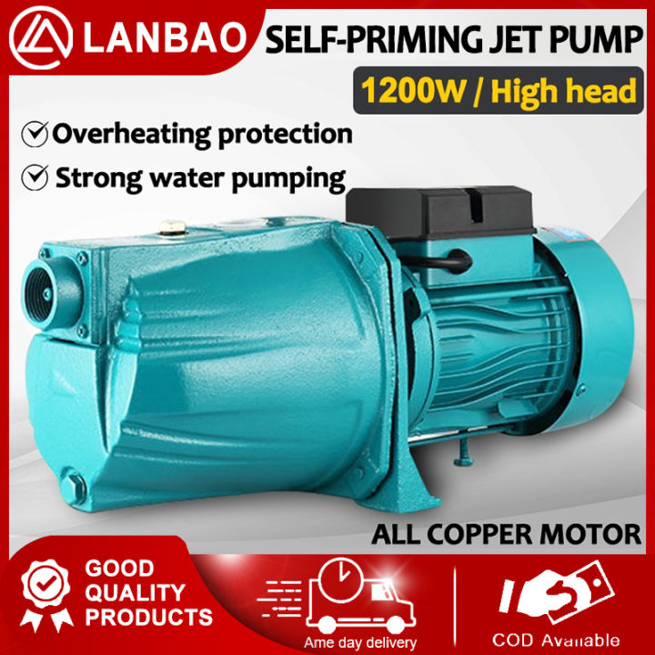 Jet Pump Water Booster Pump 1hp 1200w 60l Min Heavy Duty Electric Water Pump Shallow Well Water