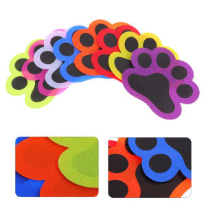 36pcs Carpet Markers Cat Paw Design Reusable Floor Stickers Classroom Spot Markers Preschool Nylon Carpet Dots For