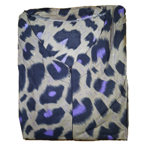 Daster Jumbo Murah Busui Resleting Depan Motif Leopard Bahan Rayon Baju Santai Wanita