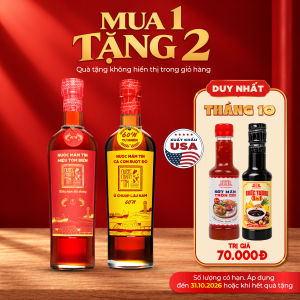 [Tặng Sốt mắm trộn gỏi và Nước tương 3in1] Combo Hiệu Tôm Biển 45N 500ml và Cá Cơm Ruột Đỏ 60N 500ml Nước mắm Tĩn