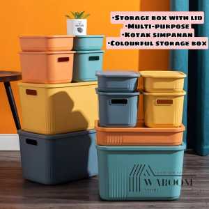 (READY STOCK)Storage Box with Lid|Multipurpose|Kotak Simpanan|Kotak Baju|Cheaper|Large Capacity|Kitchen|Bedroom|Bathroom