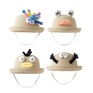 Comfortable Foldable Straw Hat for Infants and Toddler Lovely Baby Fisherman Caps Travel Sunhat for Outdoor Adventure