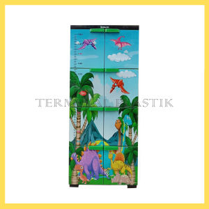 LEMARI PLASTIK 4 SUSUN BUBBLE STAR JUNGLE HIJAU