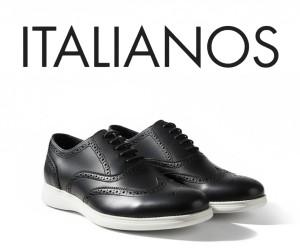 ITALIANOS Sanchez Black Wingtip Oxford Shoes