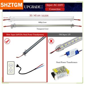 [COD] SHZTGM แท่งไฟ LED AC220V ความสว่างสูง2835คลิป LED 30ซม. 40ซม. 72หลอด LED แถบแข็งประหยัดไฟ