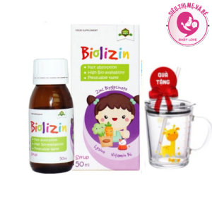 Biolizin Kẽm Hữu Cơ Lysine B6 Giúp Bé Ăn Ngon Tăng Đề Kháng Bổ Sung Kẽm Chai 50ml