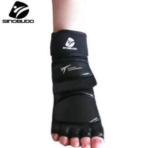 WT Taekwondo PU Leather Foot Gloves Sparring Karate Ankle Protector Guard Gear Boxing Martial Arts Foot Guard Sock Kid New