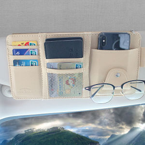 Car Styling Visor Organizer Auto Sun Visor Storage Pouch Car Organizer Sunglasses Holder Card Organizer Ticket Pocket Pen Holder (car accessories)Spot COD