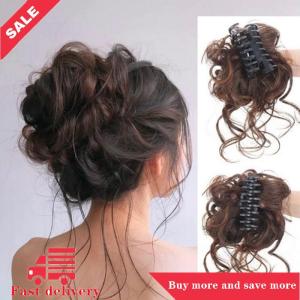[COD] Tổng hợp tóc Bun chignon lộn xộn xoăn gripping clip kẹp tóc đàn hồi scrunchy Tóc Giả mảnh cho phụ nữ kẹp tóc