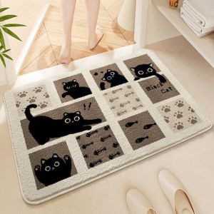 SINGLELADY Floor mat carpet Bathroom absorbent floor mat Toilet mat Household cute cashmere anti-slip mat